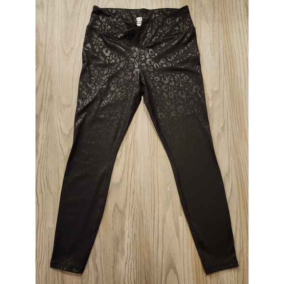 Athletic Works Animal Print Embossed Legging Women's NWOT Size Large Black - Picture 1 of 6